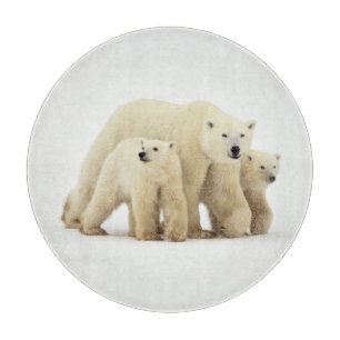 Cutest Baby Animals Polar Bear Family Cutting Board