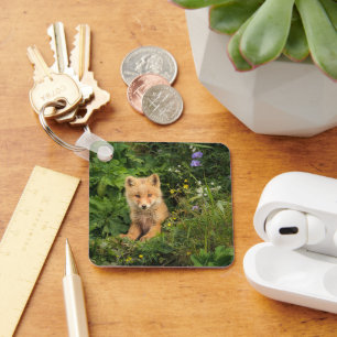 Cutest Baby Animals   Red Fox at Umnak Alaska Keychain