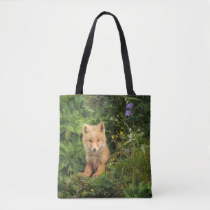 Cutest Baby Animals Red Fox at Umnak Alaska Tote Bag