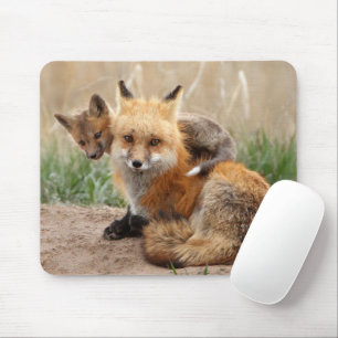 Cutest Baby Animals   Red Fox & Baby Mouse Pad
