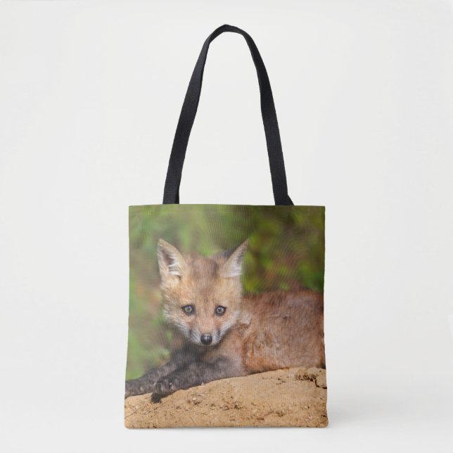 Cutest Baby Animals | Red Fox Pup Tote Bag (Front)