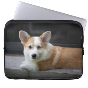 Cutest Baby Animals Relaxing Corgi Puppy Laptop Sleeve