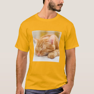 Cutest Baby Animals Sleeping Ginger Cat T-Shirt