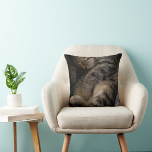 Cutest Baby Animals   Sleeping Tabby Cat Throw Pillow