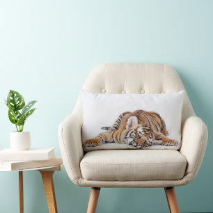 Cutest Baby Animals   Sleepy Baby Tiger Cub Lumbar Pillow