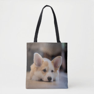 Cutest Baby Animals Sleepy Corgi Puppy Tote Bag