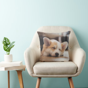 Cutest Baby Animals   Sleepy Corgi Throw Pillow