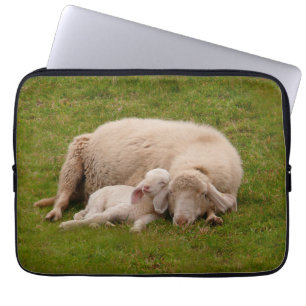Cutest Baby Animals   Smiling Sleeping Lamb Laptop Sleeve