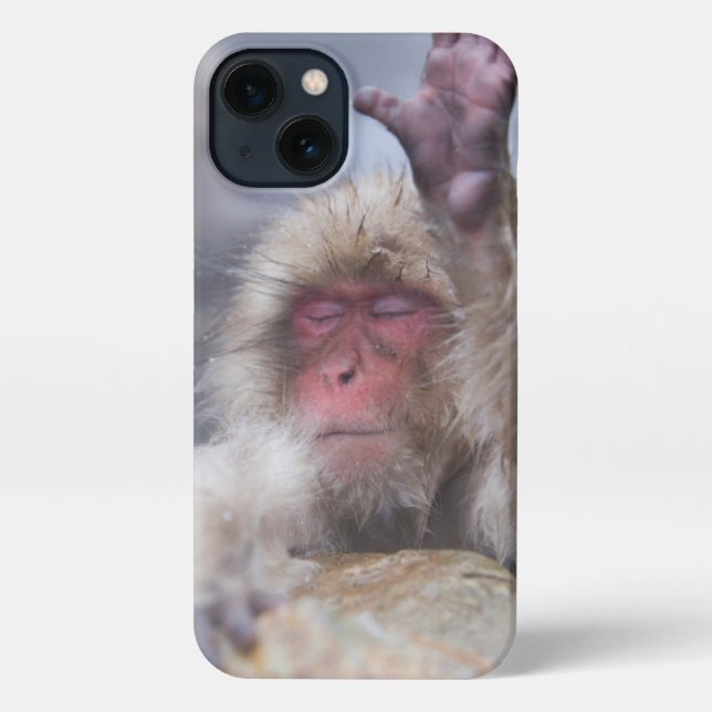 Cutest Baby Animals | Snow Monkey Face iPhone Case (Back)