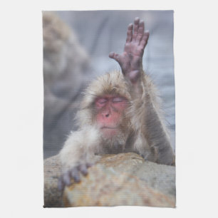 Cutest Baby Animals   Snow Monkey Face Kitchen Towel