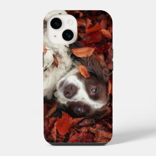 Cutest Baby Animals Spaniel in Autumn Leaves iPhone 14 Case