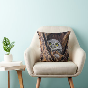 Cutest Baby Animals   Spotted Owlet Throw Pillow