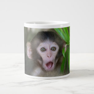 Cutest Baby Animals   Surprised Snow Monkey Large Coffee Mug