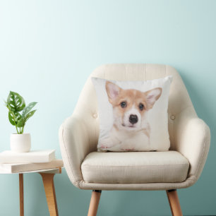 Cutest Baby Animals   Sweet Baby Corgi Throw Pillow