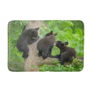 Cutest Baby Animals   Three Young Black Bear Cubs Bath Mat
