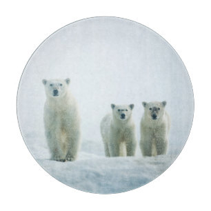 Cutest Baby Animals Three Young Polar Bears Cutting Board