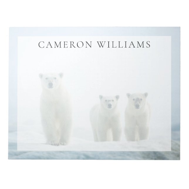 Cutest Baby Animals | Three Young Polar Bears Notepad (Front)