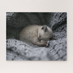 Cutest Baby Animals   Tiny Kitten Sleeping Jigsaw Puzzle