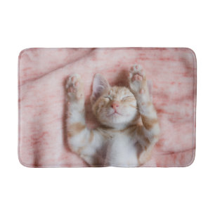 Cutest Baby Animals   Tiny Orange Striped Kitten Bath Mat