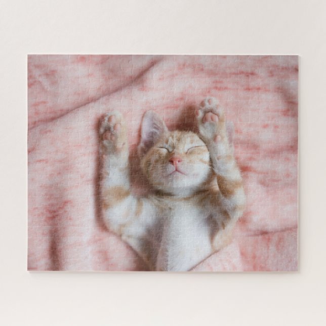 Cutest Baby Animals | Tiny Orange Striped Kitten Jigsaw Puzzle (Horizontal)