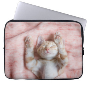 Cutest Baby Animals Tiny Orange Striped Kitten Laptop Sleeve