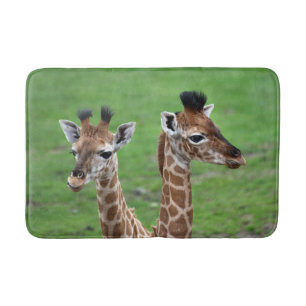 Cutest Baby Animals Two Baby Giraffes Bath Mat