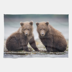 Cutest Baby Animals   Two Bear Cubs Kitchen Towel