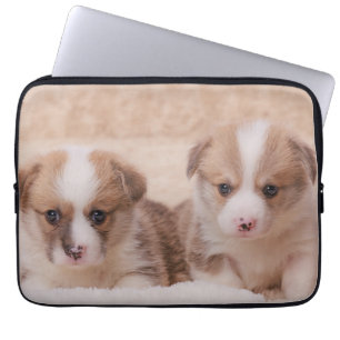 Cutest Baby Animals   Two Corgi Puppies Laptop Sleeve