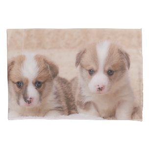 Cutest Baby Animals Two Corgi Puppies Pillowcase
