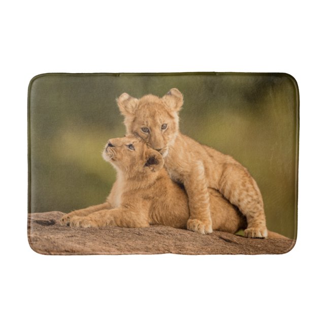 Cutest Baby Animals | Two Lion Cubs Bath Mat (Front)