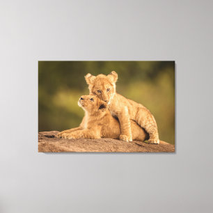 Cutest Baby Animals   Two Lion Cubs Canvas Print