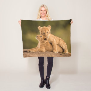 Cutest Baby Animals   Two Lion Cubs Fleece Blanket