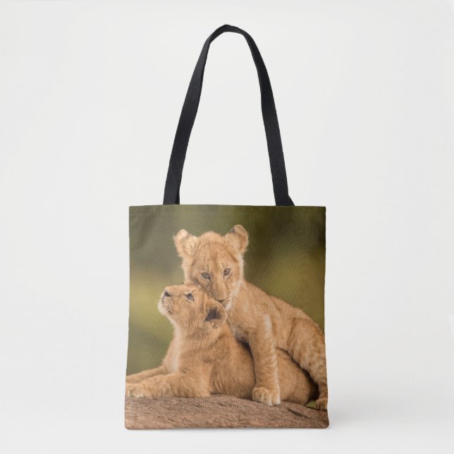 Cutest Baby Animals | Two Lion Cubs Tote Bag (Front)