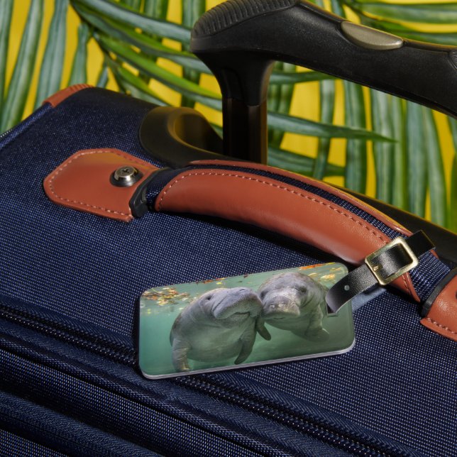 Cutest Baby Animals | Two Manatees Luggage Tag (Front Insitu 3)