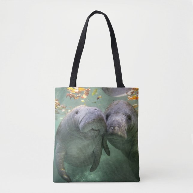 Cutest Baby Animals | Two Manatees Tote Bag (Front)