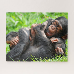 Cutest Baby Animals   Two Young Chimpanzees Jigsaw Puzzle