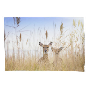 Cutest Baby Animals   Two Young White Tailed Deer Pillowcase