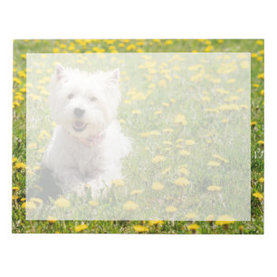 Cutest Baby Animals   Westie Dog in Dandelions Notepad