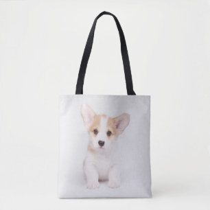 Cutest Baby Animals White Corgi Puppy Tote Bag
