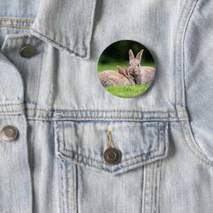 Cutest Baby Animals Wild Bunny Rabbits 2 Inch Round Button