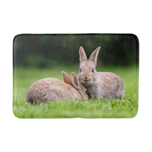 Cutest Baby Animals Wild Bunny Rabbits Bath Mat