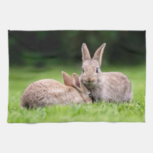 Cutest Baby Animals Wild Bunny Rabbits Kitchen Towel