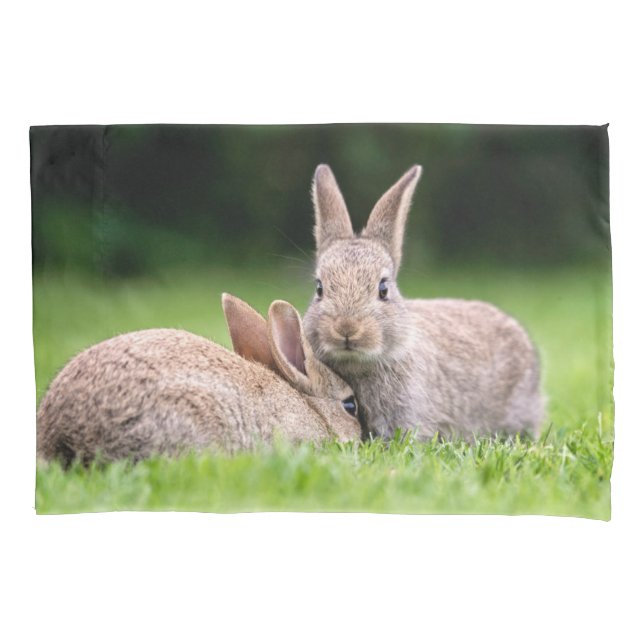 Cutest Baby Animals | Wild Bunny Rabbits Pillowcase (Front)