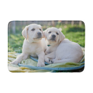 Cutest Baby Animals   Yellow Labrador Retrievers Bath Mat
