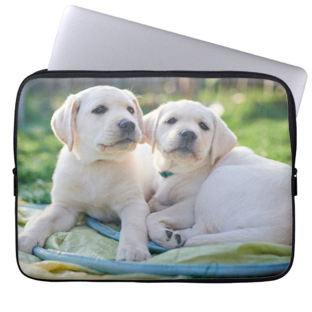 Cutest Baby Animals | Yellow Labrador Retrievers Laptop Sleeve (Front)