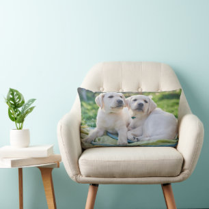 Cutest Baby Animals Yellow Labrador Retrievers Lumbar Pillow
