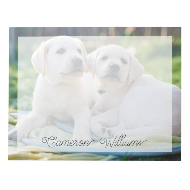Cutest Baby Animals | Yellow Labrador Retrievers Notepad (Front)