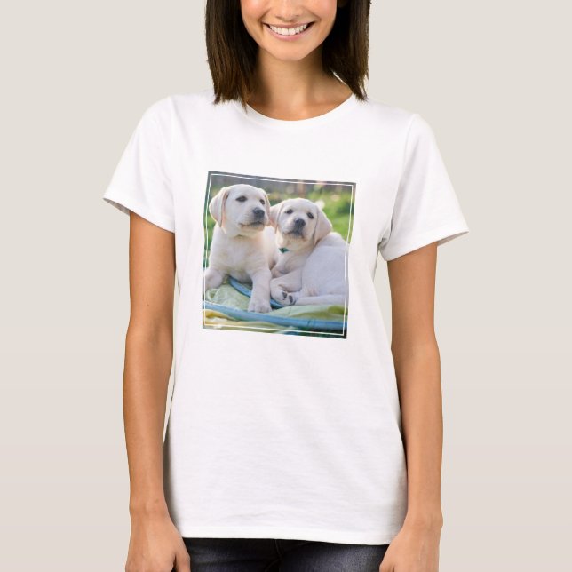 Cutest Baby Animals | Yellow Labrador Retrievers T-Shirt (Front)