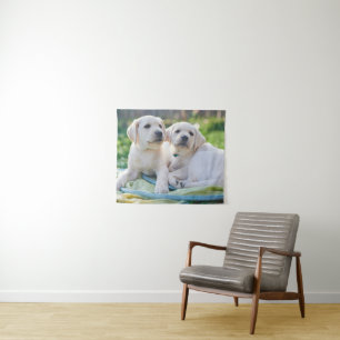 Cutest Baby Animals Yellow Labrador Retrievers Tapestry