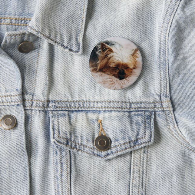 Cutest Baby Animals | Yorkshire Terrier 2 Inch Round Button (In Situ)